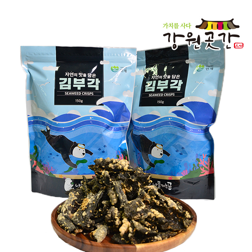 [인제]황태껍질부각 오리지널, 와사비맛, 불닭매운맛, 갈릭버터맛 130g - 강원곳간.com