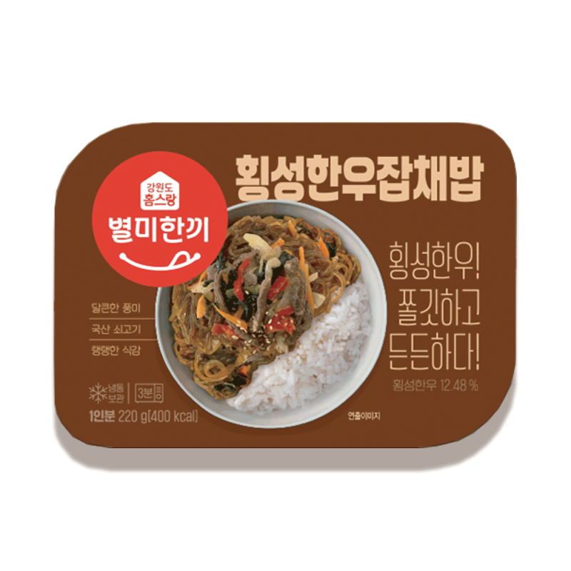 홈스랑 냉동도시락 덮밥 220g 매운잡채밥 횡성한우불고기 나물밥 시래기보리밥 더덕 비빔밥 - 강원곳간.com